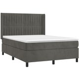  box spring s madracem LED tamnosivi 140x200 cm baršun | shoptok.hr