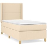  Krevet s oprugama i madracem krem 90 x 200 cm od tkanine | shoptok.hr