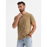 Ombre Men's patterned cotton short-sleeved T-shirt - olive | Shoptok.si