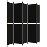 Sobna pregrada s 5 panela crna 250 x 220 cm od tkanine | Eponuda.ba