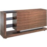 Angel Cerdá Orehova in črno obarvana steklena kredenca, (20619507) | Shoptok.si
