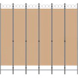  Razdjelnik prostora s 6 panela Bež 240 x 220 cm Tkanina | shoptok.hr