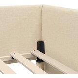 vidaXL Kotna postelja krema 90 x 190 cm Tkanina in oblikovan les | Shoptok.si