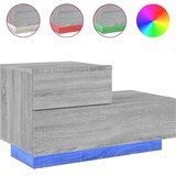 vidaXL Nočna omarica z LED lučkami siva sonoma 70x36x40,5 cm | Shoptok.si