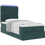 vidaXL Otomanski posteljni okvir z vzmetnicami zelen 90x190cm žamet, (21611398) | Shoptok.si