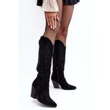Kesi Women's high-heeled cowboy boots, black Tomani Cene'.'