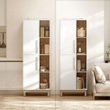  Biblioteka visine 176 cm 4 otvorene police 2 ormarića samostojeća biblioteka MDF bijela | shoptok.hr