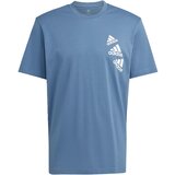 Adidas Funkcionalna majica 'Essentials Brandlove' golobje modra / bela Cene