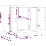 vidaXL Komoda boja staro drvo 92x35x75 cm od konstruiranog drva | shoptok.hr
