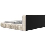 Makamii Krem tapecirani bračni krevet s prostorom za odlaganje s okvirom od letvica 140x200 cm Keoni - | shoptok.hr