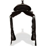 vidaXL Western sedlo, uzda in oprsnica pravo usnje 16" črne barve | Shoptok.si
