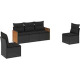  5-dijelna vrtna garnitura od poliratana s jastucima crna | shoptok.hr