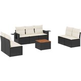 Maison Chic Seti vrtnega pohištva - Vrtna garnitura - Vrtni pohištvo set 8-delna z blazinami črn poli ratan, (21800512) | Shoptok.si