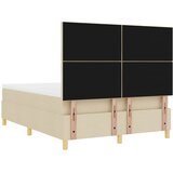  LED Box Spring Krevet s uzglavljem Krema 160 x 200 cm tkanina | shoptok.hr
