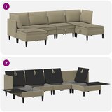  Set namještaja za dnevni boravak 6 pcs Kaki Tkanina | Eponuda.com