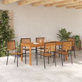  Vrtni set za objed 7 pcs Crna Čvrsto drvo akacije | Eponuda.com