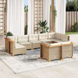  9-dijelni set vrtnih sofa s jastucima bež od poliratana | shoptok.hr