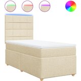 vidaXL Krevet s oprugama i madracem krem 90 x 200 cm od tkanine | shoptok.hr
