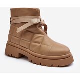 Boto Women's Ankle Boots with Quilting and Lacing Khaki Bizzanti | Eponuda.ba