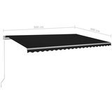  Tenda na ručno uvlačenje s LED svjetlima 500 x 300 cm antracit | shoptok.hr