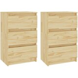 vidaXL Nočna omarica 2 kosa 40x29,5x64 cm trdna borovina | Shoptok.si
