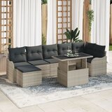 vidaXL 8 kom set vrtne sofe s jastučićima svjetlosiva poli ratan, 2 sjedala vrtna sofa s jastučićima svjetlosiva poli ratan Cijene