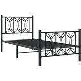  Metalni okvir kreveta uzglavlje i podnožje crni 80x200 cm | shoptok.hr
