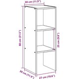 vidaXL Regal za knjige složive 30x30x80 cm konstruiranog drvo | shoptok.hr
