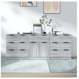  3-delna komoda siva sonoma konstruiran les | Shoptok.si