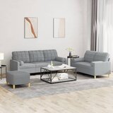  3-dijelni set sofa s jastucima svjetlosivi od tkanine | shoptok.hr