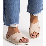 Gemre Beige flip-flops with leather insole Masha | Shoptok.si