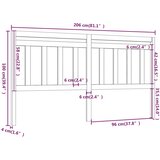  Uzglavlje za krevet sivo 206 x 4 x 100 cm od masivne borovine | shoptok.hr