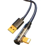 S-UL012A6 Angled – 90° podatkovni kotni USB A na Lightning 18W 1,2m, 2,4A – črn