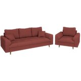 Ropez Opečnato oranžna sedežna garnitura iz rebrastega žameta 210 cm Ariella – | Shoptok.si