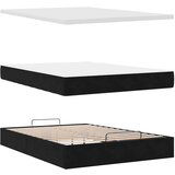  Otomanski krevet s madracem&amp LED crni 140x190 cm baršunasti | shoptok.hr