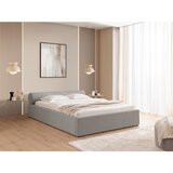 Ropez Svetlo siva oblazinjena zakonska postelja s prostorom za shranjevanje z letvenim dnom 160x200 cm Cille – | Shoptok.si