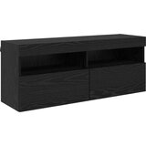  Komplet stenske TV omarice z LED lučmi 7 pcs Črna Orehovina, (5000112993) | Shoptok.si