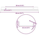  Polica na zidu s policom Zidne 2 pcs Bijelo 40 x 9 x 2 5 cm - Bijelo 40 x 9 cm 2 | shoptok.hr