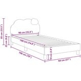  Otroški posteljni okvir z vznožjem Roza 90 x 190 cm PU, (5000104674) | Shoptok.si