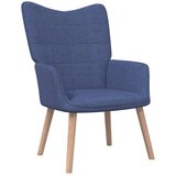  Stolica za opuštanje sa stolcem plava od tkanine | shoptok.hr