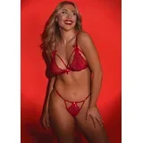 Blushing Romance Bra & Panty Set Red Velikost L/XL
