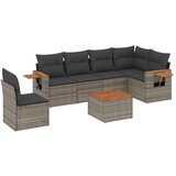 Maison Chic Seti vrtnega pohištva - Vrtna garnitura - Vrtni pohištvo set 7-delna z blazinami siv poli ratan, (21802321) | Shoptok.si