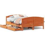 vidaXL Okvir kreveta bez madraca voštano smeđi 135x190 cm od borovine Cijene