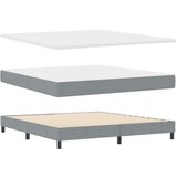 Box Spring Krevet s Madracem Svijetlo Siva 180x200 cm Tkanina | shoptok.hr
