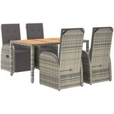  5-dijelni vrtni blagovaonski set sivi od poliratana Siva Dužina stola 150 cm | shoptok.hr
