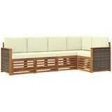 vidaXL Kotna sedežna garnitura z blazino 4 pcs Naravna in smetana, (5000283376) | Shoptok.si