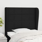  Uzglavlje s ušima crno 93x23x118/128 cm od tkanine | shoptok.hr