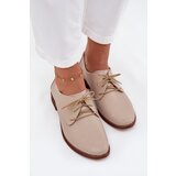 Zazoo Women's Leather Elegant Lace-Up Shoes 4238 Beige | Shoptok.si