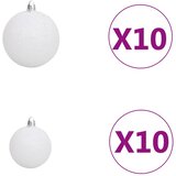  Umjetno osvijetljeno božićno drvce s kuglicama bijelo 240 cm | shoptok.hr