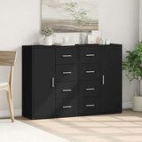 vidaXL Komoda 2 kosa črna 60x31x84 cm inženirski les | Shoptok.si